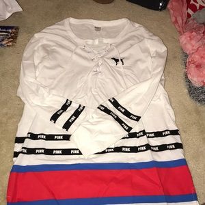 White VS PINK long sleeve shirt!💓